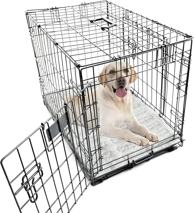 Dog Bed Crate Mat(42" X 28"), Soft Plush Dog Bed Pad | Machine Washable Crate Pad, Dog Sleeping Mat with Anti Slip Bottom