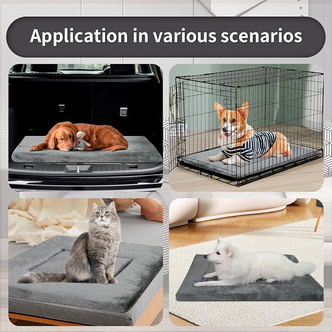 Dog Crate Mats Bed for Small/Medium Dogs, 30x20 Inch Short Plush Pet Mat, 1.6-inch Thick Thin Kennel Pad, Machine Washable Ideal for 30-Inch Dog Crates