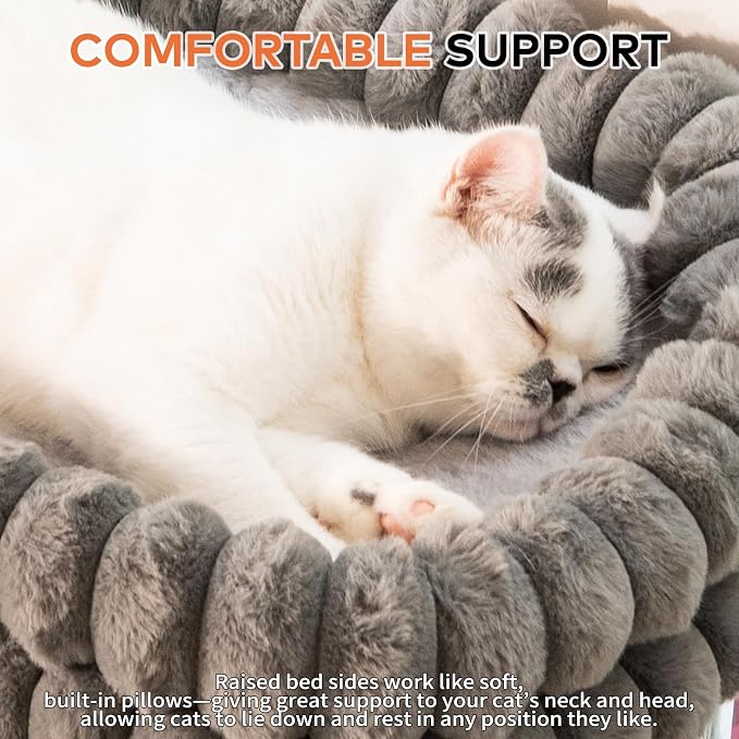 CHEERPALS Cloud Cat Window Perch for Indoor Cats Hammock Bed Foldable | Reversible Cushion Removable Washable, Breathable Soft All-Season, Sturdy Strong Suction Cups Support, Cordless(Grey,Large)