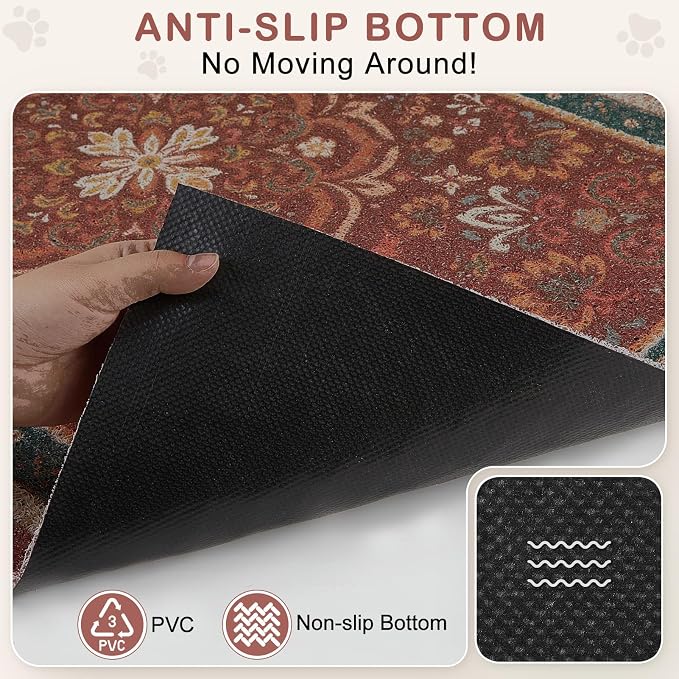 Unicorn Catcher 33"x22" Cat Litter Mat Non-Slip Washable Litter Box Mat | High-Density PVC Litter Catcher Mat Efficiently Traps Scattered Litter From Paws To Keep Floors Clean