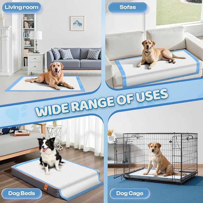 Boscute 4XL Thicken 6 Layers Ultra Absorbent Dog Pee Pads, 31”X47”Leak-Proof Odor-Control Quick Dry Puppy Training Pads Quick Dry Pee Pads for Dogs Cats Pets