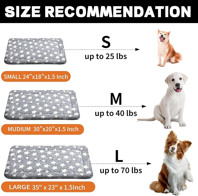 pobopobo Dog Bed Mat, Reversible Crate Pads for Small/Medium/Large Dogs & Cats Sleeping, Portable & Soft, Dog Beds Crate Pad - Machine Washable Mat Bed Kennel Mat Cat Bed
