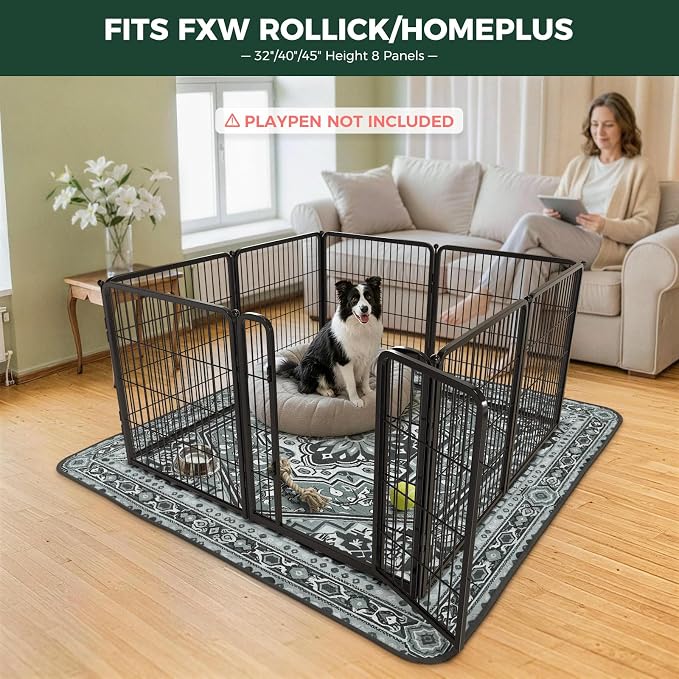 FXW Washable Pee Pads for Dogs, Super Absorbent, 71" Square, 1 Pack | Machine washable, Non-slip backing, Fits 32"/40"/45"H 8-Panel FXW Rollick/Homeplus Playpens