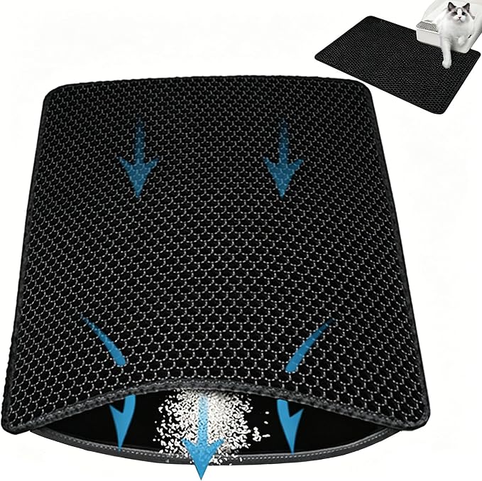 Cat Litter Mat Litter Box Mat 24 X 18 Inches Black | Ultra-soft, non-toxic material; superb craftsmanship, sturdy and durable