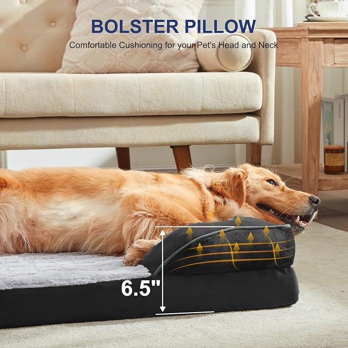 FURTIME Orthopedic Small Dog Bed, Waterproof Dog Beds, 28x23x6.5 Supportive Foam Pet Couch Bed with Removable Washable Cover and Nonskid Bottom