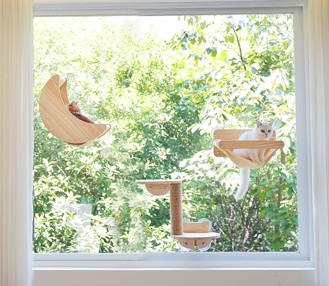 Cat Window Perch for Indoor Cats Suction Cups Mounted Window Bed Hammock
