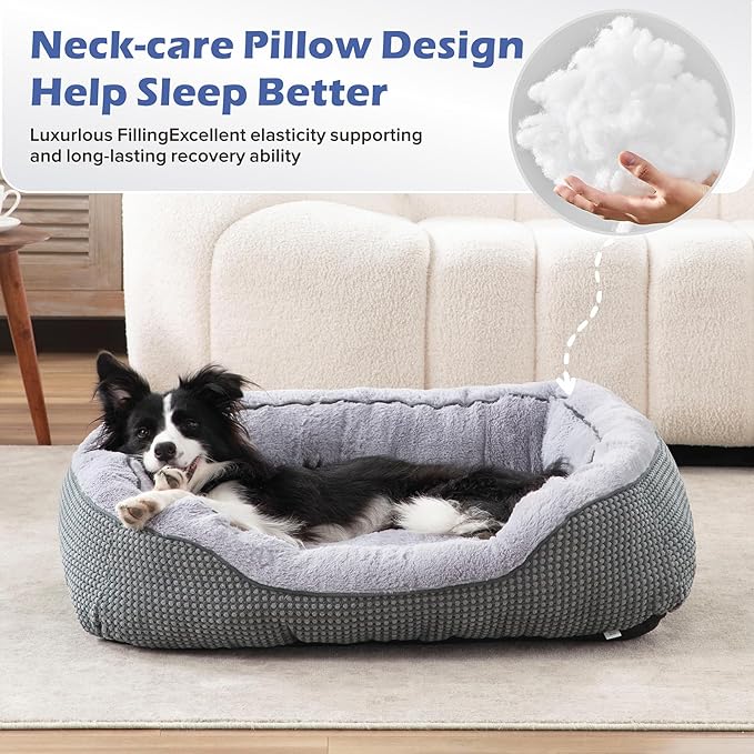 INVENHO Large Dog Beds Large Sized Dog, Washable Orthopedic Warming Soft Sleeping Durable with Anti-Slip Bottom