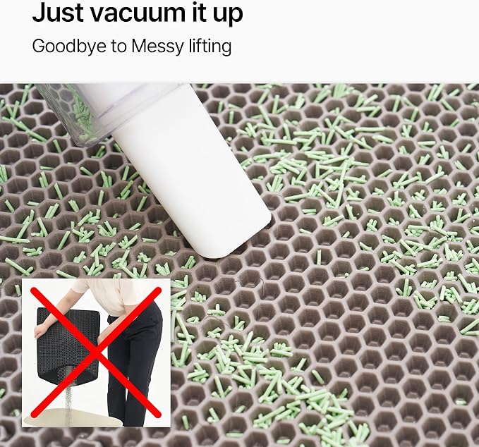 Mewtopia No-Gap Puzzle Cat Litter Box Mat – Seamless, Limitless Expandable, Extra Large(41.3"x21.6") Litter Trapping mat, Urine & Waterproof, Detachable, Easy to Rinse, Vacuum.
