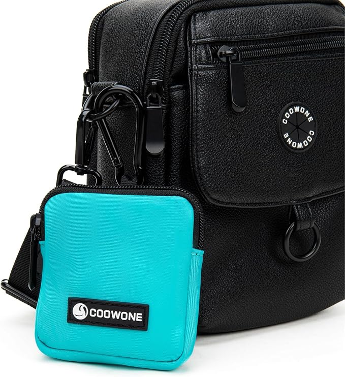 Dog Treat Pouch Pocket Sized Pet Puppy Training Pouch for Dog Training Behavior Aids, Waterproof Nylon Fabric Dog Poop Bag Holder, Hands Free Dog Walking Bag with Metal Carabiner(Lake Green)