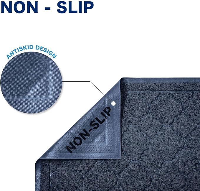 Cat Litter Box Mat, Kitty Premium PVC Pad, Durable Trapping Rug, Phthalate Free, Urine-Resistant, Scatter Control, XXL 47 x 36 Inch, Blue