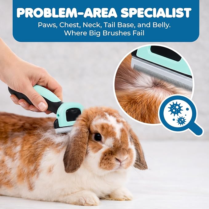 SunGrow Dog & Cat Deshedding Brush, Minimizes Shedding, Enhances Coat Health, Gentle on Skin, Suitable for Rabbits & Ferrets