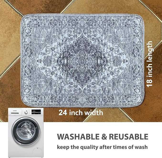 nunubaby Washable Pee Pads for Dogs, Stylish, Non-Slip and Leak-Proof Pee Pads. Reusable Potty Pads for Dogs for Crates and Floors.(Gray/Geo,18" x24" )