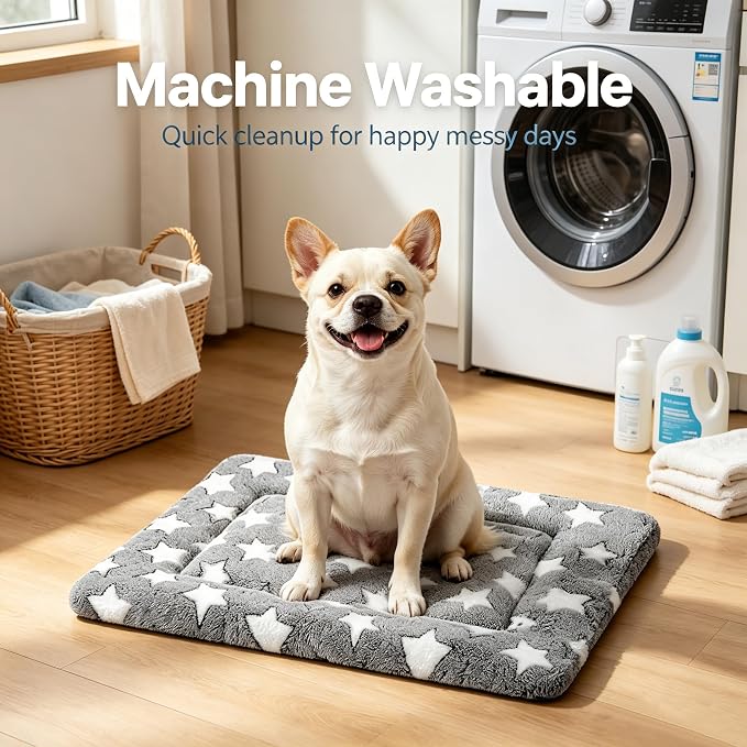 Dog Bed Mat - Comfortable Kennel Pad, Multi-Purpose Crate Bed & Mat for Dogs & Cats – Soft Crate Pad for Dog & Cat (Gray, M(30"x20"x1.5"))