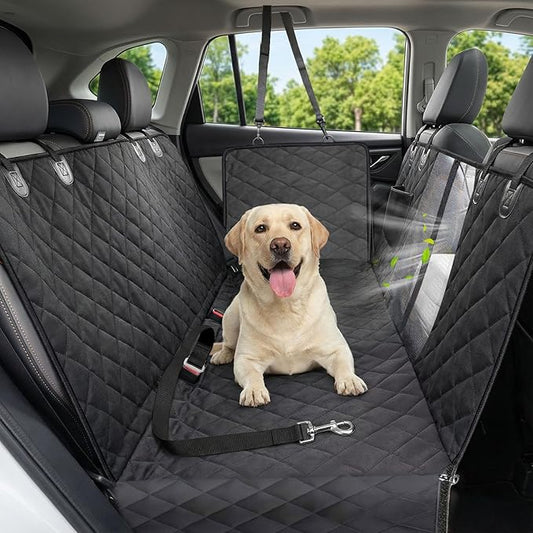 Dog Car Seat Cover, 600D Heavy Dute Durable Car Seat Cover for Dogs Pets, 100% Waterproof Scratch Proof Nonslip Dog Hammock for Cars, Seat Covers Protector with SeatBelt for Pet Sedan SUV Trucks
