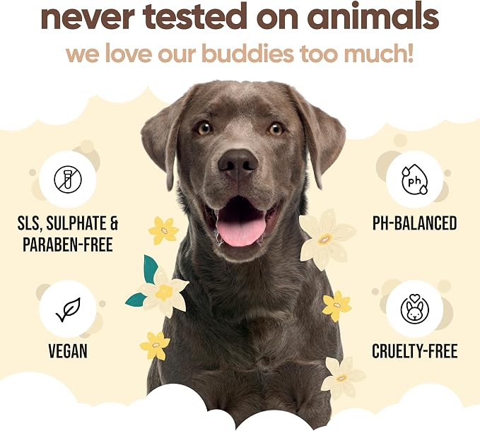Vanilla & Shea Butter Dog Shampoo by Buddycare | Moisturising Shampoo for Dogs | Vanilla & Shea Butter Scented | with Aloe Vera and Pro Vitamin B5 (169.07oz)