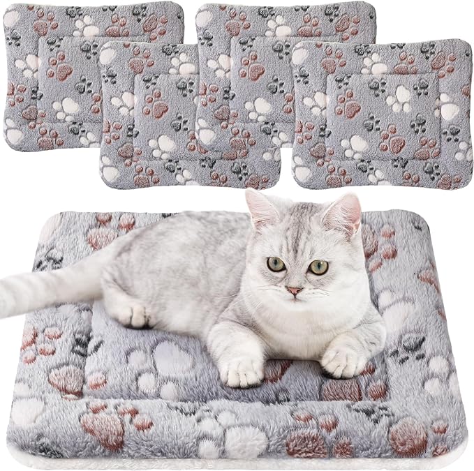 4 Pack Soft Pet Bed Mat Small Dog Crate Fleece | Tuanse Soft Pet Beds Mat Small Dog Crate Fleece,13 X 19 Inches,Light Gray