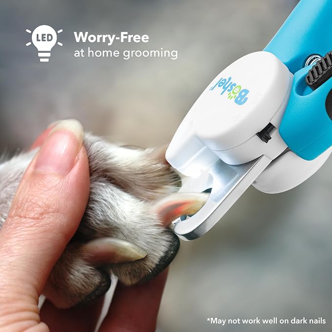 Boshel LED Large Dog Nail Clippers with Quick Sensor, Light, and Safety Guard, Pet's Sharp Toenail Cutter and File