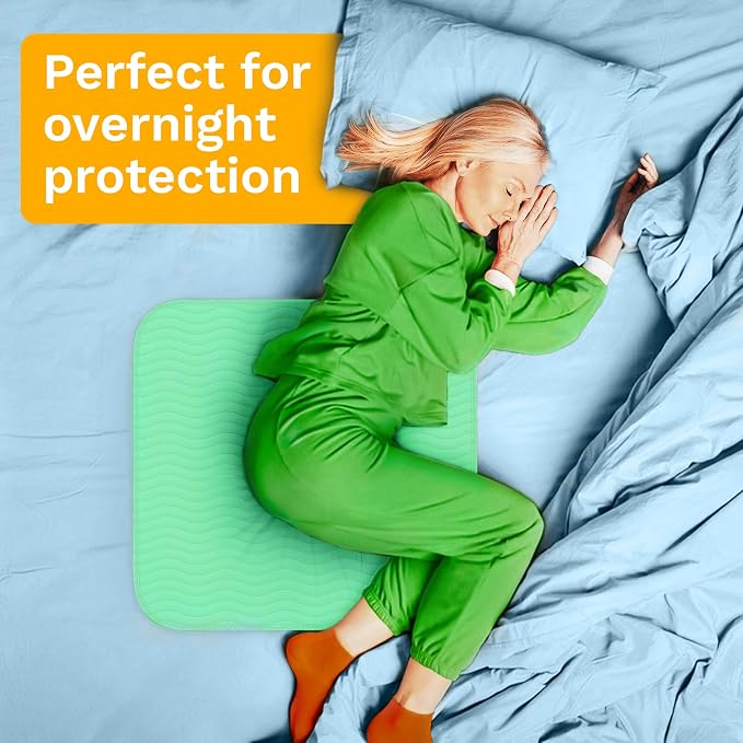 GREEN LIFESTYLE® Washable Underpads - Heavy Absorbency Reusable Bedwetting Incontinence Pads for Kids, Adults, Elderly, and Pets - Toddler Mattress Pads for Bed, Sofa, Floor (Pack of 2 - 30x34)