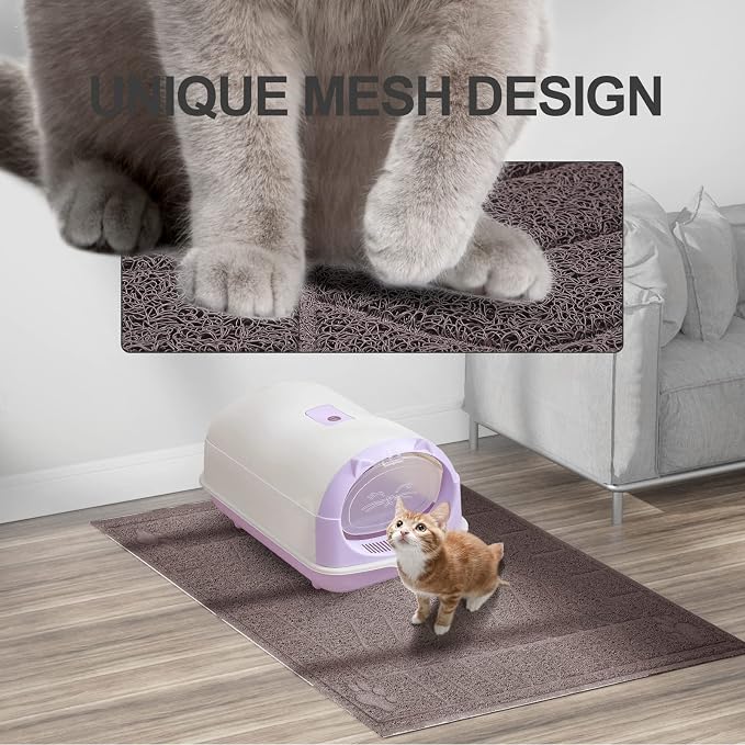 Cat Litter Mat, Litter Trapping Mat Soft on Kitty Paws, 35" x 24" Kitten Litter Box Mat for Cleaner Floors, Waterproof, Easy Clean, Durable Large Size Cat Litter Pad for Kitten.