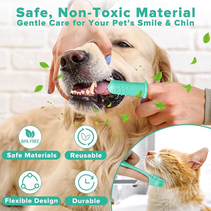 Augwind 6PCS Grooming & Bath Supplies for Dogs, Cats | Dog Washing Gloves | Dog Bath Brush | Dog Shower Brush | Pet Grooming Gloves | Dog Grooming kit | Pet Supplies for Showerhead & Sprayer (Green)