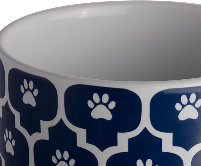 Bone Dry Lattice Collection Pet Bowl & Canister,Nautical Blue, Treat Canister, 4 x 6.5 in (Pack of 6)