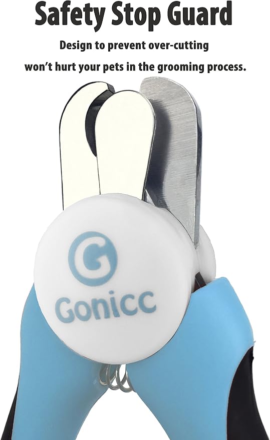 gonicc Dog & Cat Pets Nail Clippers and Trimmers - with Safety Guard to Avoid Overcutting, Free Nail File, Razor Sharp Blade - Professional Grooming Tool for Pets (for Medium to Small Dogs)