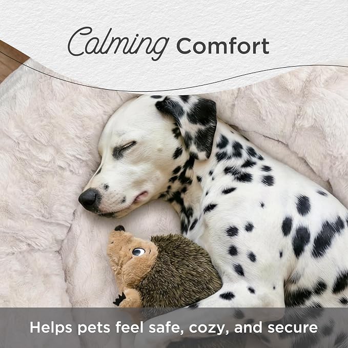 Best Friends by Sheri The Original Calming Donut Dog Bed for Small Dogs up to 25 lbs, Lux Faux Fur, Gray, 23" x 23"