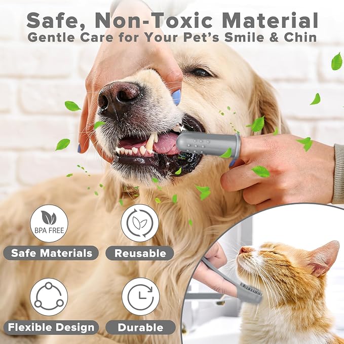 Augwind 6PCS Grooming & Bath Supplies for Dogs, Cats | Dog Washing Gloves | Dog Bath Brush | Dog Shower Brush | Pet Grooming Gloves | Dog Grooming kit | Pet Supplies for Showerhead & Sprayer (Grey)