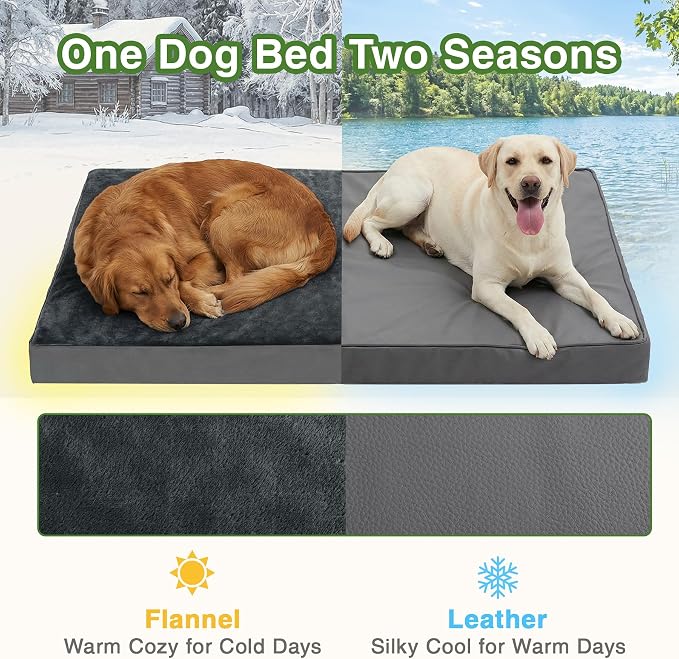 Waterproof Dog Bed Medium Small Size Dog, Outdoor Orthopedic Washable Crate Pad 29 inch, Foam Pet Bed with Removable Cover Reversible, Anti-Slip Bottom Kennel Pad, 29"x18", Dark Gray
