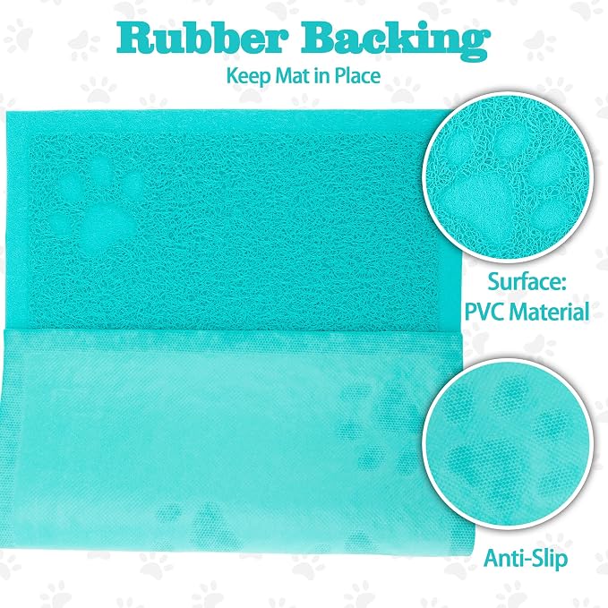 Darkyazi Cat Litter Box Mat for Floor Litter Trapping Mat Non-Slip Backing, Scatter Control, Easy Clean, Water Resistant, Soft on Paws (15.75" x 11.75",Lake Blue)