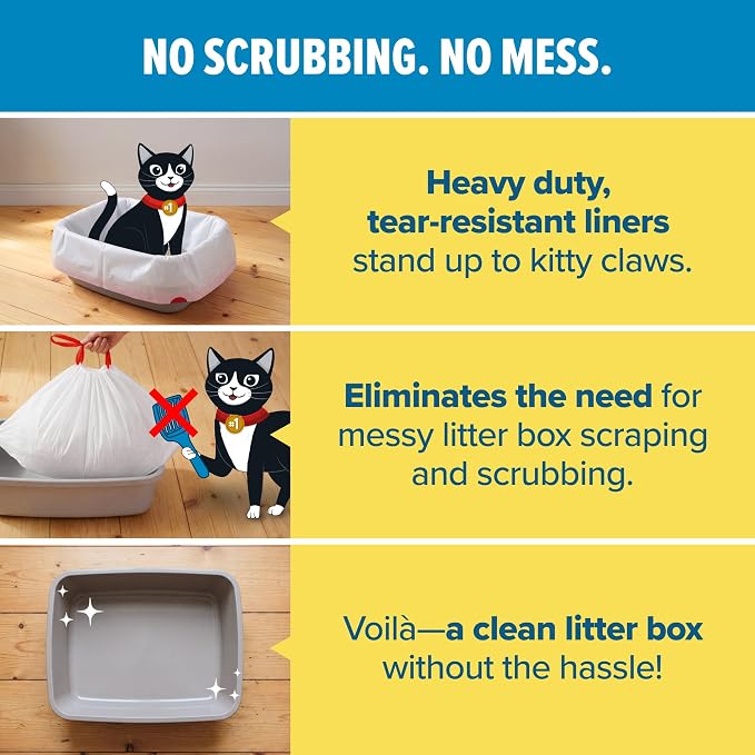 Jonny Cat Heavy Duty Tear-Resistant Scented Litter Box Liners, Jumbo, 36in x 18in, 15ct