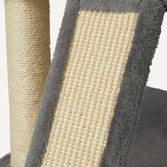 Amazon Basics Indoor Cat & Kittens Multi-Level Climbing Activity Tower with Scratching Posts, 2 Condos, FSC Certified, M - 30"(76.2cm) H, Grey