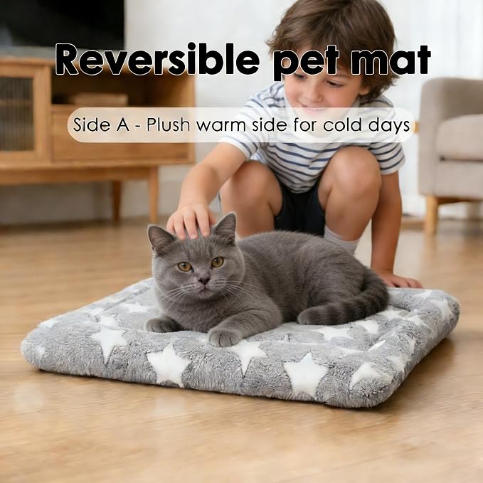 Cat & Dog Bed Mat - Reversible Dog Crate Bed Mats, Soft & Breathable Kennel Pad, Durable Crate Bed for Extra Small Dogs & Cats