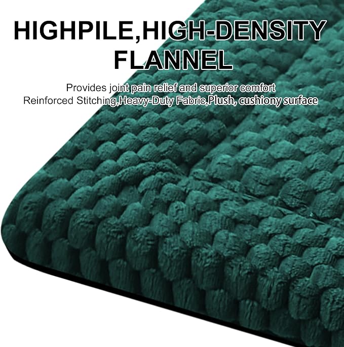 Dog Bed Mat - Dog Crate Pad - Reversible Mat for Pet Comfort - Soft Bed Crate Pads for All Seasons - Durable, Machine Washable Mat for Crates, Travel, and Home (Dark Green, 18" L*14" W*1.5" Th)