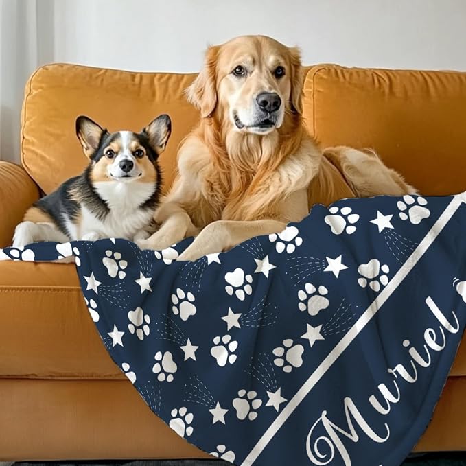 Custom Dog Blankets with Pictures, Personalized Name Blanket for Pets, Customized Pet Photo Throw,The Lightweight Blanket All-Season 40"x30"for Pet