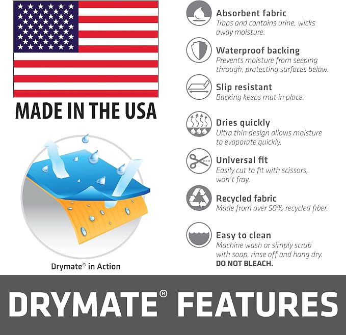Drymate Dog Crate Mat Liner, Absorbs Urine, Waterproof, Non-Slip, Washable Puppy Pee Pad for Kennel Training - Use Under Pet Cage to Protect Floors, Thin Cut to Fit Design (USA Made) (Brown)(27"x42")