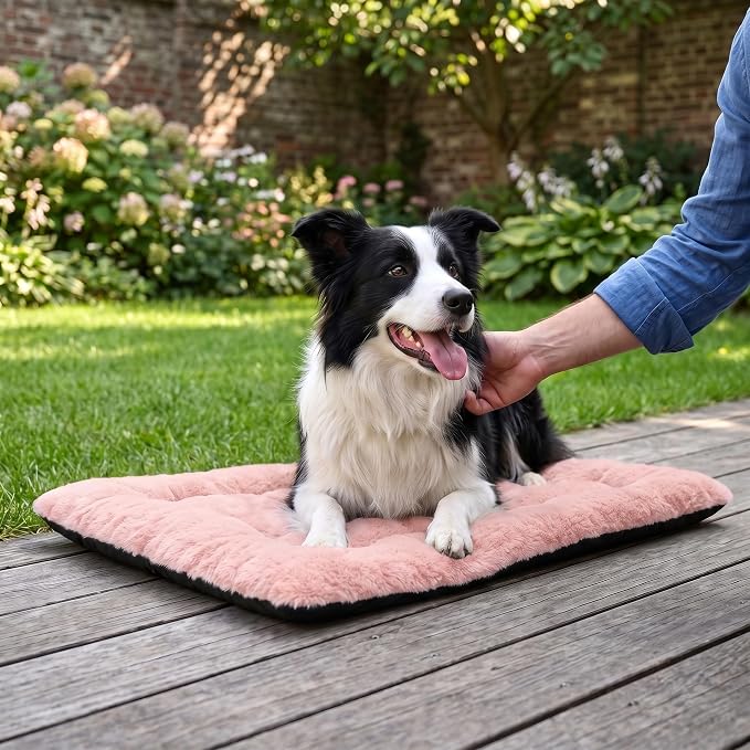 Dog Bed 36" for Metal Crate Pad,Washable Sleeping Mat for Medium/Large Pets | Soft faux rabbit fur, non-slip,machine wash/dry, plush cushioning, for crates, floors & travel, multiple sizes for all breeds