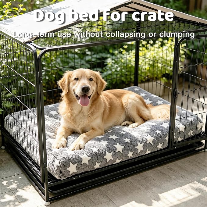Orthopedic Dog Bed for Large Dogs with Removable Washable Cover | Orthopedic foam support, egg-crate design for joint pain relief, breathable cover, non-slip bottom, crate-friendly travel bed