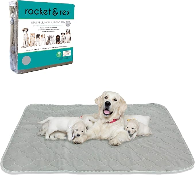 rocket & rex Premium XXL Non-Slip Washable Dog Playpen Mat (72"x72") | For whelping, potty training & travel. OEKO-TEX certified, chemical-free.
