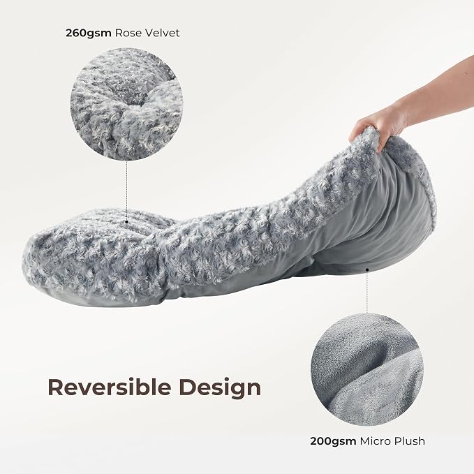 Double-Sided Dog Beds Medium Sized Dog, Washable Dog Crate Beds, Thick Supportive Pet Sleeping Mat, Reversible Dogs Pillow Weight Up to 50lbs, 35x22, Light Grey