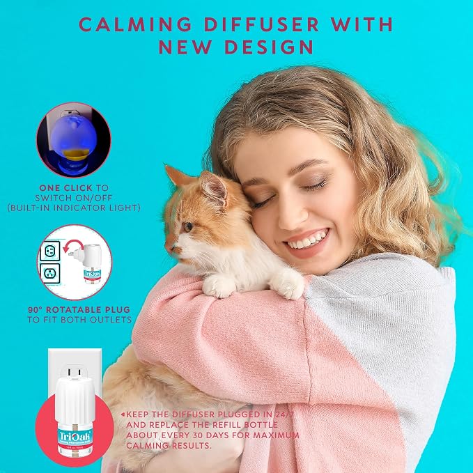 Cat Calming Diffuser Refills: Premium Cat Pheromones Calming Diffuser Refills - 6-Month Supply - Soothing & Relaxing Support for Cats