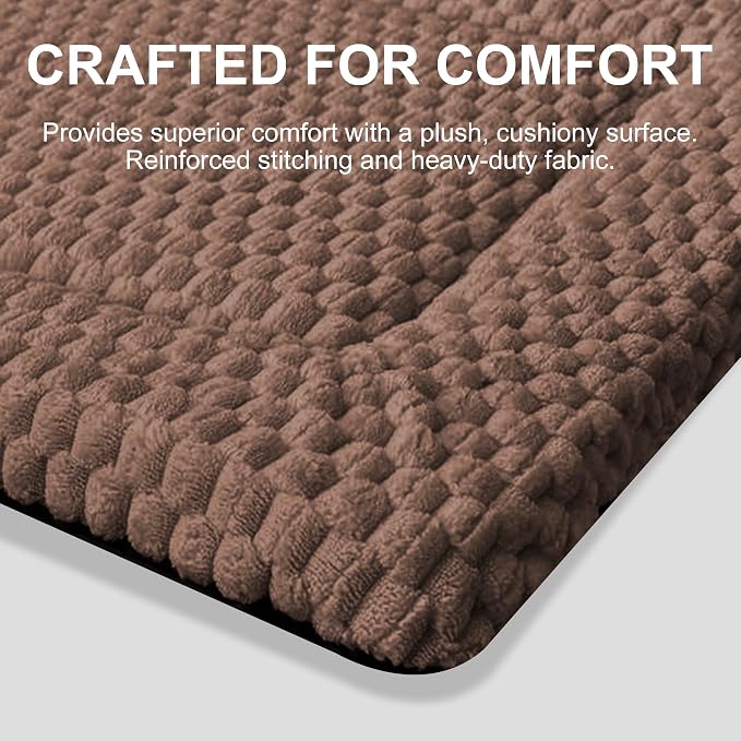 Dog Bed Mat,Reversible & Ultra Soft Kennel Pad-Machine Washable Pet Bed for Dogs & Cats-All-Weather Crate Liner for Crates,Carriers & Travel (Dark Brown, 18" L x 14" W x 1.5" Th)
