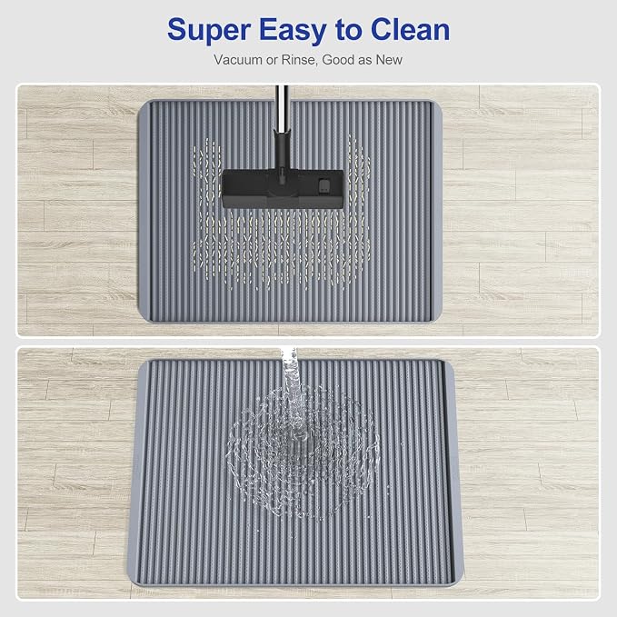 Filmicy Silicone Cat Litter Mat - 31' x 23' Waterproof Large Kitty Mat, Non-Slip, Durable, Easy Clean & Washable Cat Litter Tray Mat for Scatter Control