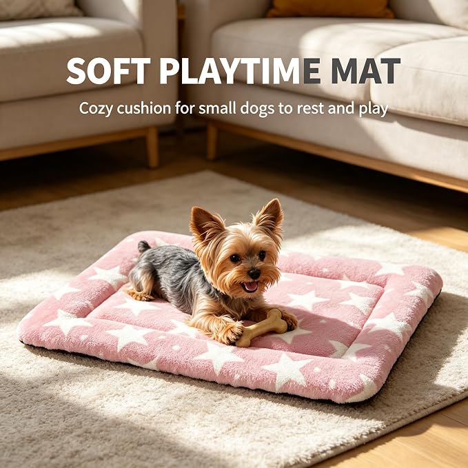 Dog Bed Mat - Soft Crate Pad for Kennel, Durable Pet Bed for Small Dogs & Cats - Comfort Support for Pet Crate, Cage, House