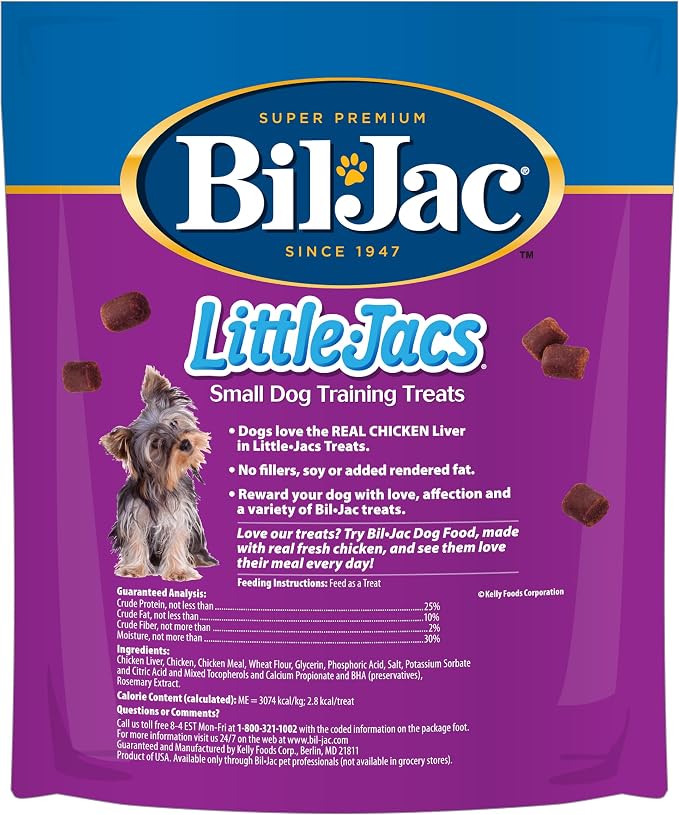 Bil-Jac Little-Jacs Soft Dog Training Treats with Chicken Liver | 10 oz | Soft, Bite-Sized Treats Made with Fresh Chicken Liver & Chicken, Ideal for Training with Less Than 3 Calories per Treat