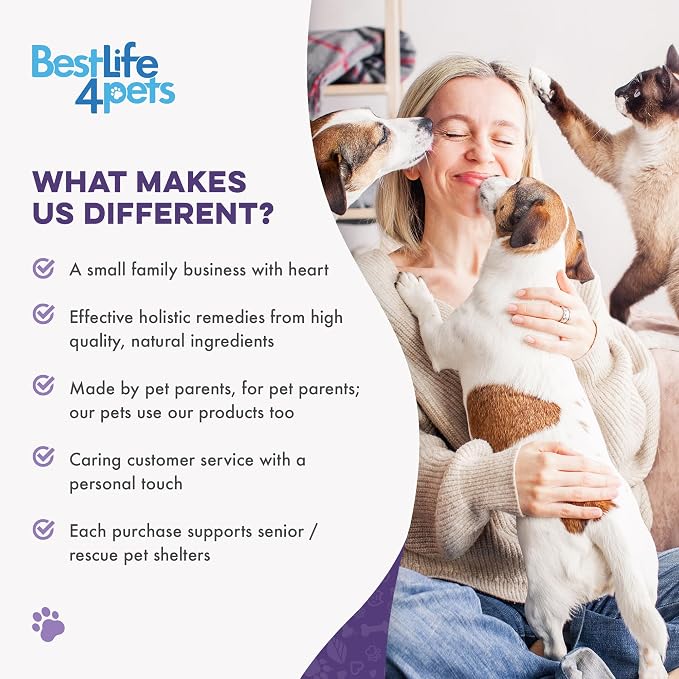 BestLife4Pets Pet Relax Dog Calming Anxiety Relief - 400 Pills | Long-Lasting Dog Relaxants for Stress Relief, Natural Solution for Separation Anxiety, Travel, Thunderstorms, and Fireworks