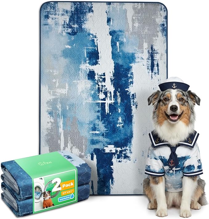FXW Washable Pee Pads for Dogs, Super Absorbent, 27" x 41", 2 Packs | Machine washable, Non-slip backing