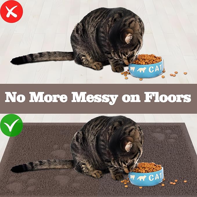 Darkyazi Cat Litter Box Mat for Floor Litter Trapping Mat Non-Slip Backing, Scatter Control, Easy Clean, Water Resistant, Soft on Paws (15.75" x 11.75",Coffee)
