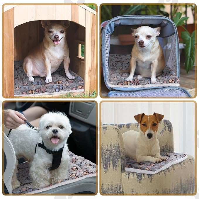 4 Pack Soft Pet Bed Mat Small Dog Crate Fleece | Tuanse Soft Pet Beds Mat Small Dog Crate Fleece,13 X 19 Inches,Gray