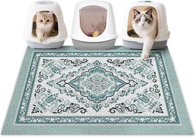 Unicorn Catcher 40"x30" Cat Litter Mat Non-Slip Washable Litter Box Mat | High-Density PVC Litter Catcher Mat Efficiently Traps Scattered Litter From Paws To Keep Floors Clean